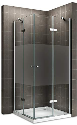 MAYA Cabine de douche H 190 cm verre semi-opaque 90 x 90 cm