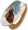 banjado Design WC Sitz Bambus 45x37,5cm / Toilettendeckel Holz/hochwertiger Toilettensitz/Bambus-Toilettendeckel für alle gängigen Toiletten - Bär Im Wasser