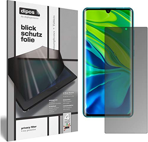 dipos I Protección de la Vista Compatible con Xiaomi Mi Note 10 Protector de Pantalla Privacy