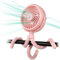 Winique Pram Fan, 2600mAh Battery Powered Car Seats Clip-on Ultra Quiet 3 Speed 360° Rotatable Personal USB Desk Fan with LED Lights for Car/Stroller/Bike/Camping/BBQ/Gym