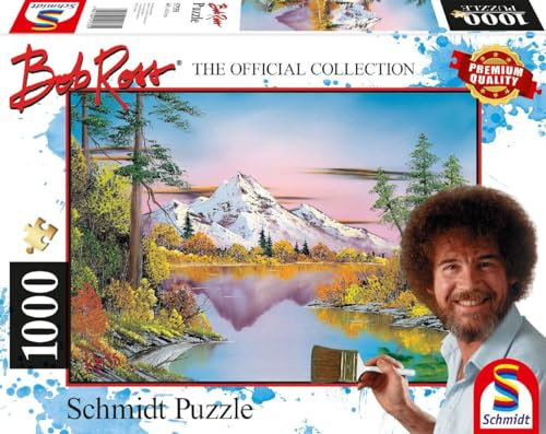 Schmidt Spiele 57535 Bob Ross, Spiegelungen, 1000 Teile Puzzle