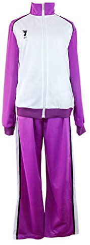 QYIFIRST Shiratorizawa Academy Volleyball Club Jersey Set Volleyballverein Team Trikot Uniform Cosplay Kostüm Weiß/Lila XXL