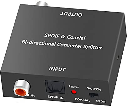 RSGK 5.1 HD Coaxial Fiber Converter, SPDIF Toslink To Coaxial Toslink or Coaxial To Coaxial Fiber Toslink for HD TV DVD Blu-ray Player Amplifier Speaker Sound Bar
