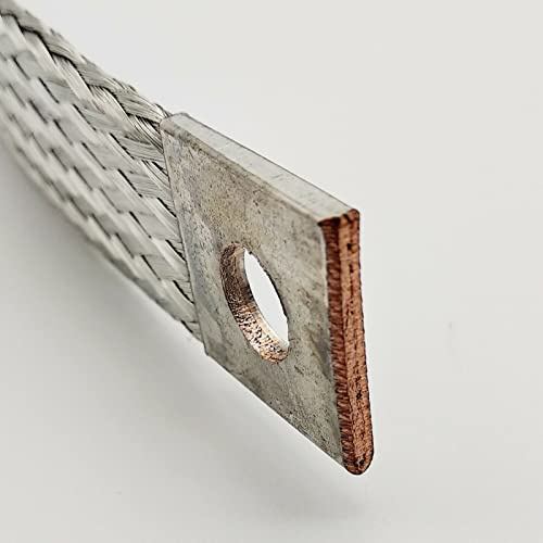 Motor Masseband 180 bis 720 mm, Querschnitt 47,5mm², 19mm breit, 2,5 stark Massekabel Batterie Band Erdung Erdungsband, Masseband, Metallband (Länge 520mm: Bohrung 8mm)