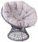 Signature Homes and Gardens SH&G Rattan Swivel Chair | 360 Papasan Moon Chair | Grey Rattan with Grey Cushion | Indoor & Outdoor