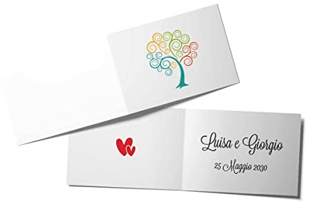 110 Bigliettini Bomboniera Matrimonio Albero della Vita (Multicolore)