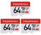 Hephinov Micro SD Card up to 100MB/s(R), 64G MicroSDXC Memory Card Pack of 3 + SD Adapter with A1, V30, U3, C10, 4K UHD Memory Card for Smartphone, Switch, Tablet, Action Camera, Drone and Notebook