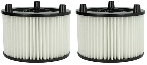 vhbw 2 Faltenfilter Ersatz für Bosch 2609256F35 | für Staubsauger Patronenfilter Weiß Abwaschbar