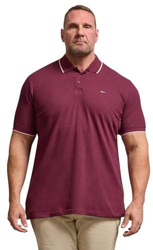BadRhino Big & Tall Windsor Wine Tipped Polo Shirt - Men's - Plus Size Curve