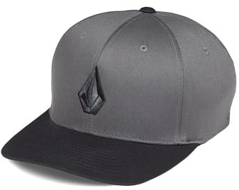 Volcom Herren Full Stone Flexfit Stretch Mütze Baseballkappe, Asphaltschwarz, 58