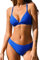 CUPSHE Bikini Set for Women V Neck Low Rise Crisscross Back Self Tie Spaghetti Straps Two Piece Swimsuits Cobalt Blue L