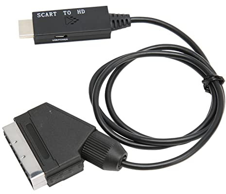 Câble Péritel vers HD, Câble Adaptateur Convertisseur Péritel vers HDMI1.3 1080P avec Câble d'alimentation USB pour Audio Vidéo, Cordon Convertisseur Péritel pour HDMI