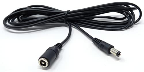 DRUT 3m 2.5mm x 5.5mm Male to Female Power DC Connector Extension Cable Lead for CCTV Cameras, LED Lights 10ft