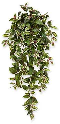 BloomPost Tradescantia Künstliche Hängepflanze 100 cm - Bunt - Haustier und kindersicher – Künstliche Zimmerpflanze für Heim und Bürodekoration