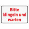 Indigos UG Aufkleber Bitte klingeln und warten 200x150 mm Hotel, Firma, Schutz, Kita, Arzt, Praxis, Wohnung Sicherheit Warnung