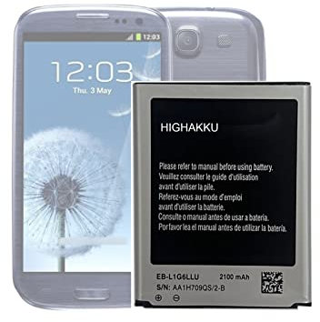 HIGHAKKU Ersatzakku kompatibel mit Samsung Galaxy S3 EB-L1G6LLU Smartphone Model S3 i9300 | Galaxy S3 LTE i9305 [Not for S3 Mini]