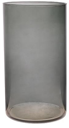 INNA-Glas Glas Vase Zylinder Sanya Earth, dunkelgrau-klar, 30 cm, Ø 16 cm - Deko Vase/Kerzenglas