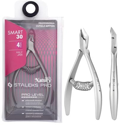 STALEKS PRO by Natury Nails Alicate profesional para cutículas 4 mm. Acero inoxidable (Smart 30-4mm)
