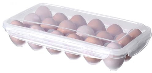 Eier Aufbewahrung Kühlschrank Eierbox 18 Eier - Eierbehälter Eier Transportbox Kunststoff Für Kühlschrank, Küche (Transparent)