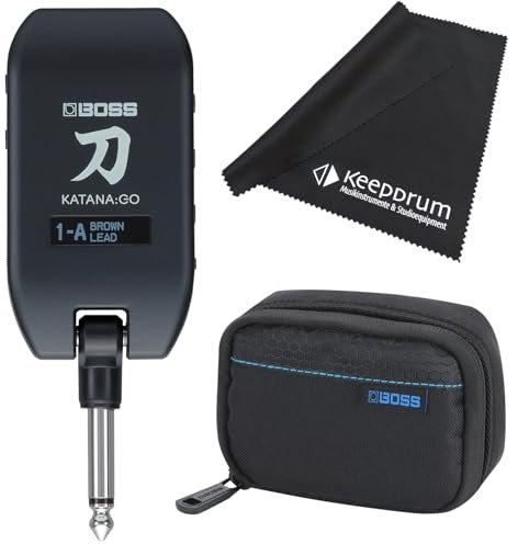 BOSS Katana GO Amp Plug Kopfhörer-Verstärker + CB-KTNGO Transport-Tasche + keepdrum Mikrofasertuch