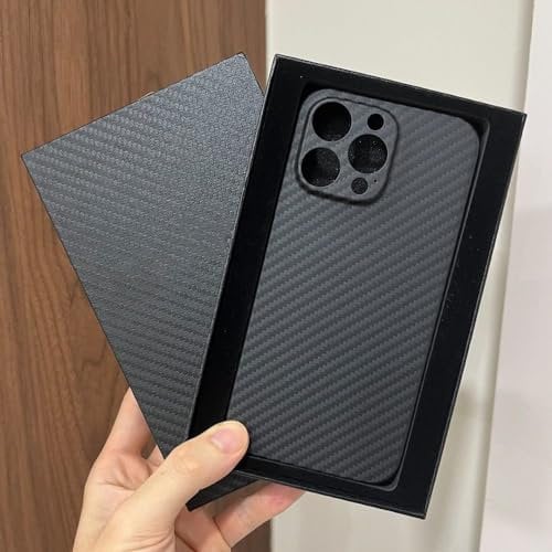 WSDSM Schutzhülle aus echter Aramid-Kohlefaser für iPhone 11 12 13 14 15 Pro Max Plus Mini ProMax für iPhone 15 i13 i14 i15 256/512, Schwarz, für 11 Pro