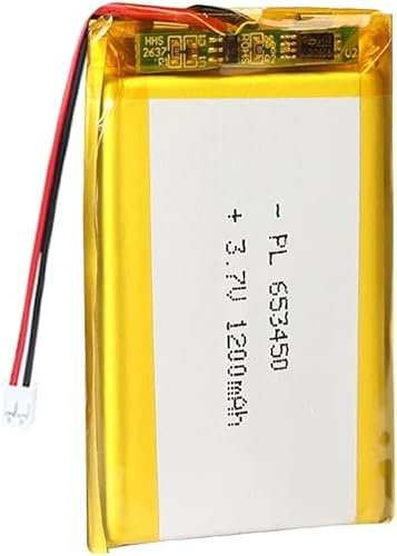 3.7V 1200mAh 653450 Lipo Battery Rechargeable Lithium Polymer Ion Battery Pack With JST Connector