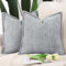 Madizz 2er Set Chenille Samt mit Rand Kissenbezüge Weiche Dekorativ Zierkissenbezüge Modern Kissenhülle für Sofa Wohnzimmer Schlafzimmer Grau 60x60 cm