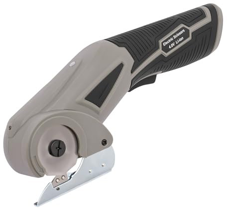 Wiederaufladbare Stoffschere Elektrisches Rundmesser Elektrisches Schneidegerät Rund Mini Cutter Tragbare Schneidemaschine Geeignet zum Schneiden von Stoffen, Teppichen, Karton, Jeans und anderen