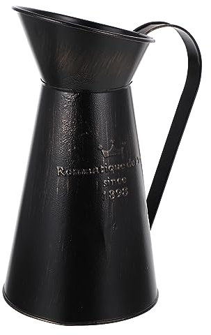 CRAFTHROU Iron Art Flower Vase Pitcher Tin Jugs for Flowers Decorative Home Centerpiece Metal Flower Pot Long