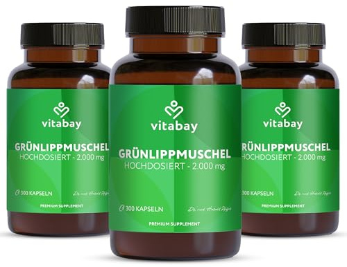Vitabay Grünlippmuschelextrakt 2000mg – 600 Grünlippmuschel Kapseln