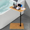 QCXWCJWD C Shaped Side Table, Adjustable C Shaped Side End Table Living Sofa table with 360° Swivel Tray, Slide Under the Sofa TV Couch Tabletop for Bedroom Bathtub Living Room
