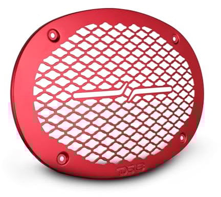 DS18 PRO-GRILL69MS 6x9 Universal Speaker Grill, Shallow Metal Mesh Protective Speaker Cover 6x9 inches, Bolt on Installation, Slim Design, Each (Red)