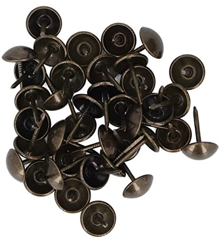 Risegun Möbel-Deko-Nägel, 100 Stück, Möbel-Deko-Nägel, Karbonstahl, Antik-Optik, für Sofa, Bett, inklusive Maßband und Halterung, Bronze-Finish