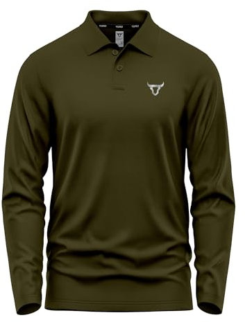 Mens Active Polo Long Full Sleeves T Shirt Olympic Casual Uniform Party Wear Regular Fit Button Up Multi-Colours Adults Gift Polo Top