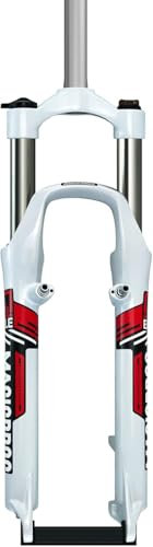 Forcella Ammortizzata per Mountain Bike da 26 Pollici, Forcella Anteriore per Mountain Bike con Tubo Dritto da 1 1/8 Forcella Meccanica da Viaggio da 100 mm Blocco Manuale QR Freno a Disco/V
