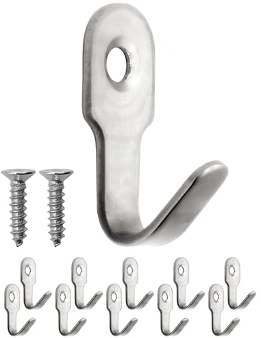 FUXXER Eisen-Haken, Küchenhaken, Bilderhaken, 27 x 16 mm, 10er Set, silber