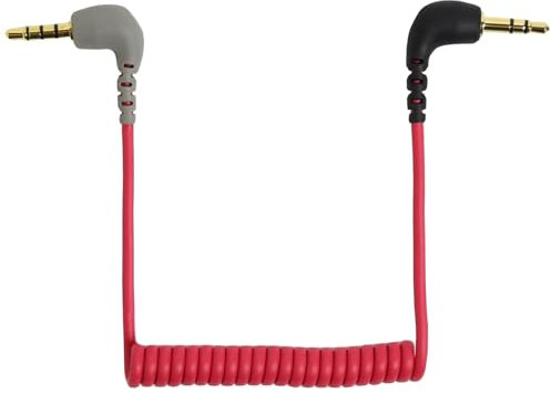 Câble de Microphone de Rechange 3,5mm, Mâle à Mâle Angle Droit Câble patch pour Rode VideoMic, Câble de Microphone TRS vers TRRS 3,5 mm, Accessoires Câble de Raccordement Compatible avec Rode SC7