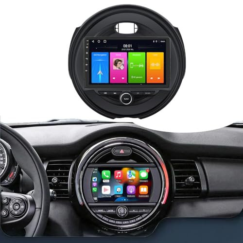 Android Car Radio with GPS Navigation, Phone Mirrorlink, FM-RDS Radio, Carplay, Stereo Audio Car Radio Replacement for BMW Mini Cooper R56 F55 F56 F57 John Cooper Works/One First/One D/Cooper SD 2013