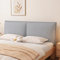 LZTET Bett Kopfteil Bezug,Weicher Cordstoff Bed Headboard Cover,Waschbar Bettkopfteil Husse,Staubdichte SchutzhüLle FüR Gepolsterte Schlafzimmer Kopfteil(160 * 60 * 10cm(Straps),Light Grey)