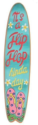 Generisch Deko Surfboard aus Holz mit Flip Flop Motiv zum Aufhängen
