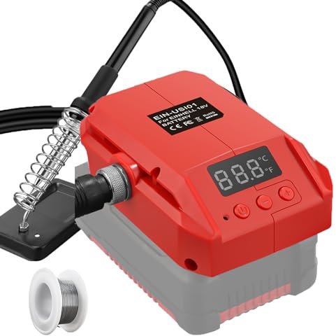 Saldatore a batteria per Einhell 18 V Power X-Change, 60 W 180 – 480 ℃ (356 – 896 ℉), kit per saldatore, riscaldamento rapido per lavori elettronici, fai da te, riparazione elettrodomestici