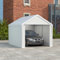 Suusolny Tenda da giardino a capannone, resistente all'inverno, con tetto, resistente ai raggi UV, pergolato per esterni, con pareti laterali rimovibili, per bicicletta, 3 x 4 m, colore bianco