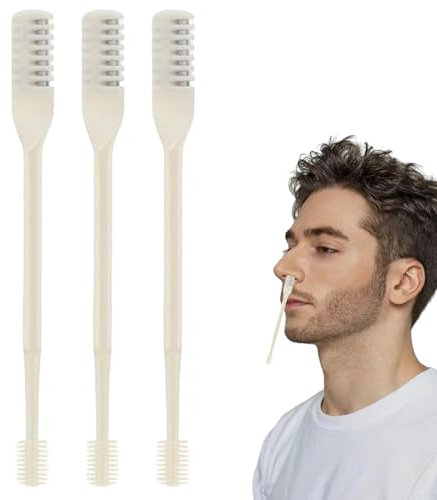 Tyinerc Nasenhaarschneider, Doppelkopf Nasenhaarschneider, Tragbarer Rotierender 360-Grad-Rasierer Für Damen Und Herren Mit 3 Aufsätzen