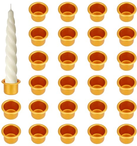 PH PandaHall 40 Stück Mini Kerzenbecher Kerzenständer Tassen Aluminium Kerzeneinsätze Goldene Kerzen Behälter Für Kerzenherstellung Tropfendes Wachs Weihnachtsdekor Geburtstag Jahrestag Halloween 2cm