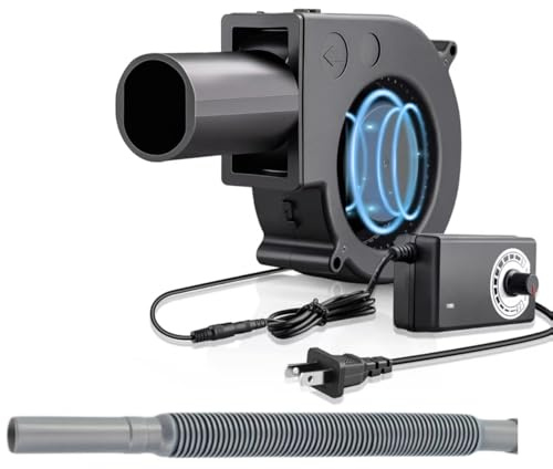 Martians BBQ Blower Fan - 97mm x 33mm - 12V with 110V – 240V AC Plug Variable Speed Controller for Outdoor Grilling, Camping Cooking Charcoal Starter – Efficient Fire Bellowing Tool