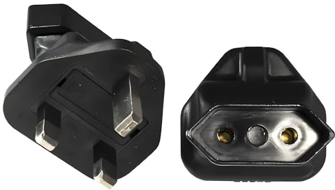 DINIC Reisestecker, Stromadapter für England auf Schutzkontakt-Buchse, Netzadapter 2-polig UK (gerade)