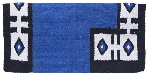 Tough1 Thunderbird Acrylic Blend Saddle Blanket - Black/Royal Blue/Cream