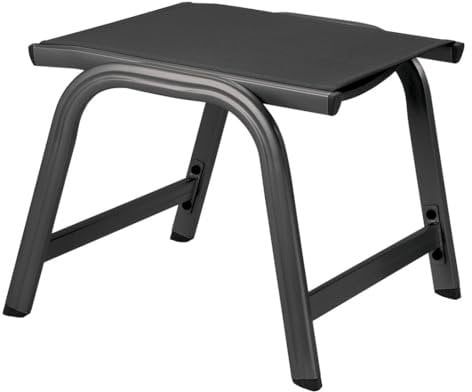 Kettler Basic Plus Advantage Gartenhocker Metall – stabiler Alu Hocker für Terrasse und Balkon – langlebige & wetterfeste Gartenmöbel mit Stil – UV-beständig – silber/anthrazit