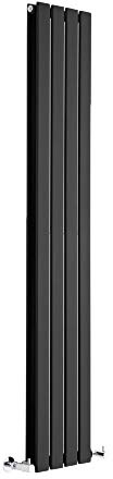 Milano Alpha Black Vertical Double Flat Panel Radiator - 1600mm x 280mm
