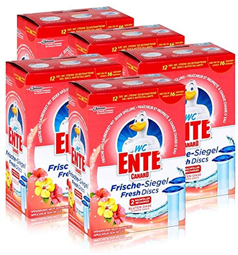 5x WC Ente Frische Siegel Nachfüller Blüten Oase